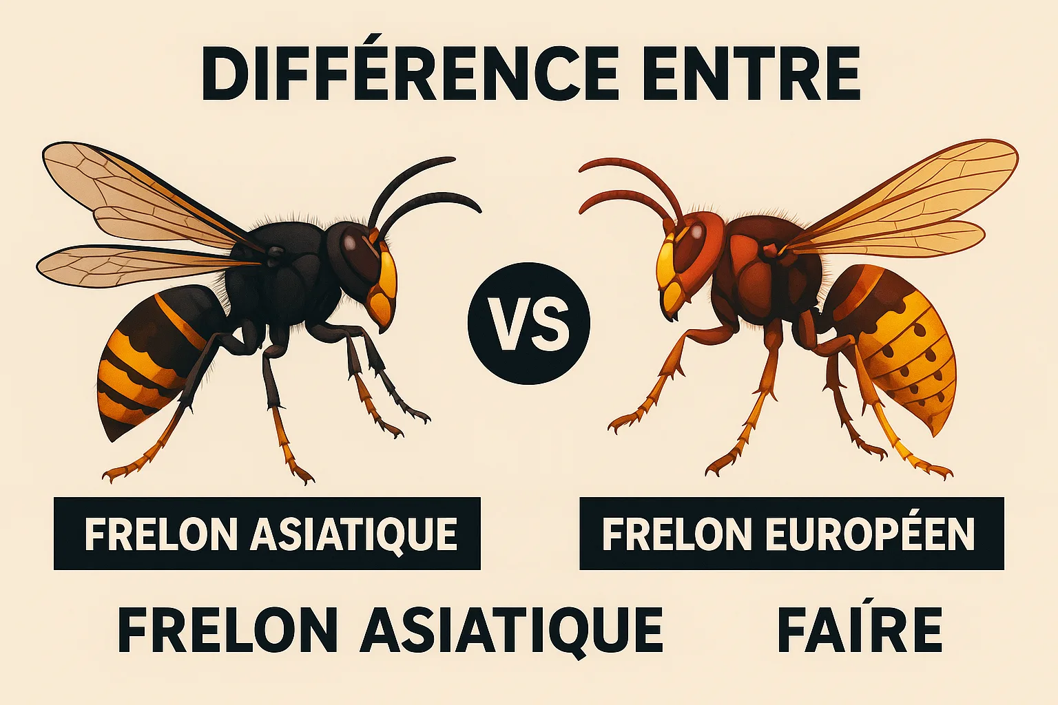 Frelon européen (Vespa crabro) : identification, nid, danger