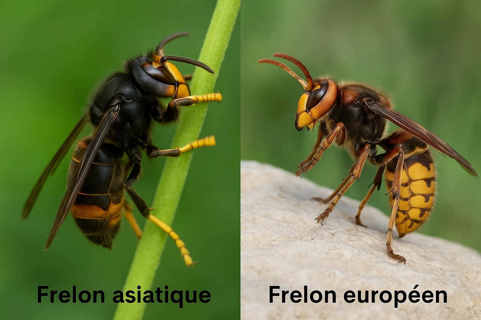 Différence frelon asiatique vs européen : guide 2025