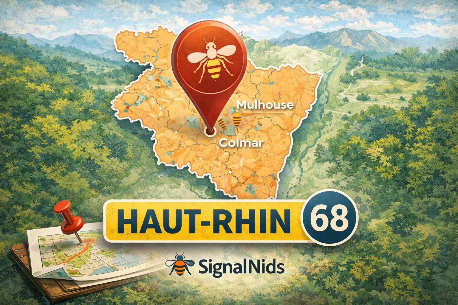 Frelon asiatique dans le Haut-Rhin : signaler un nid