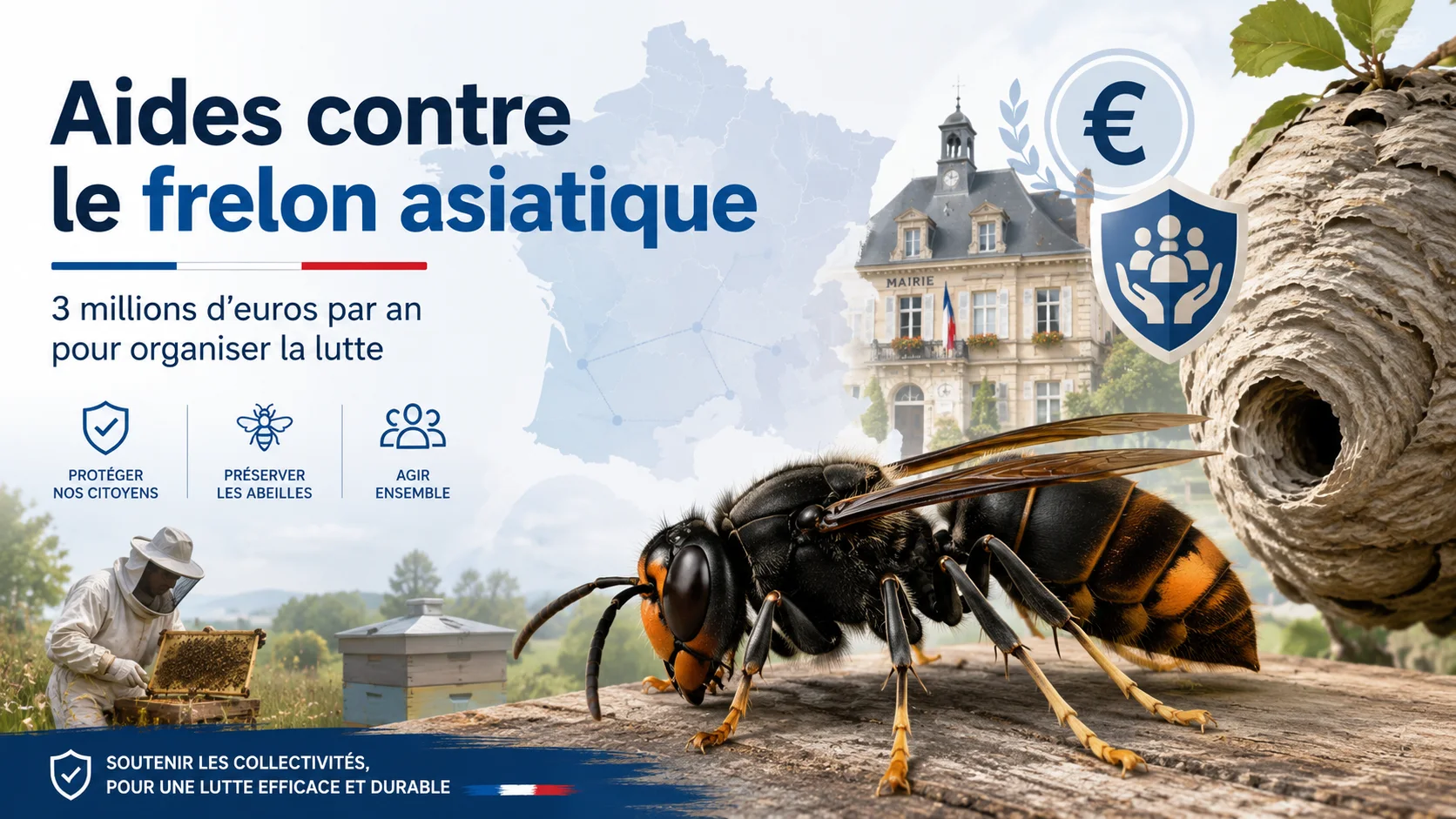 Aide frelon asiatique : 3 millions € annoncés