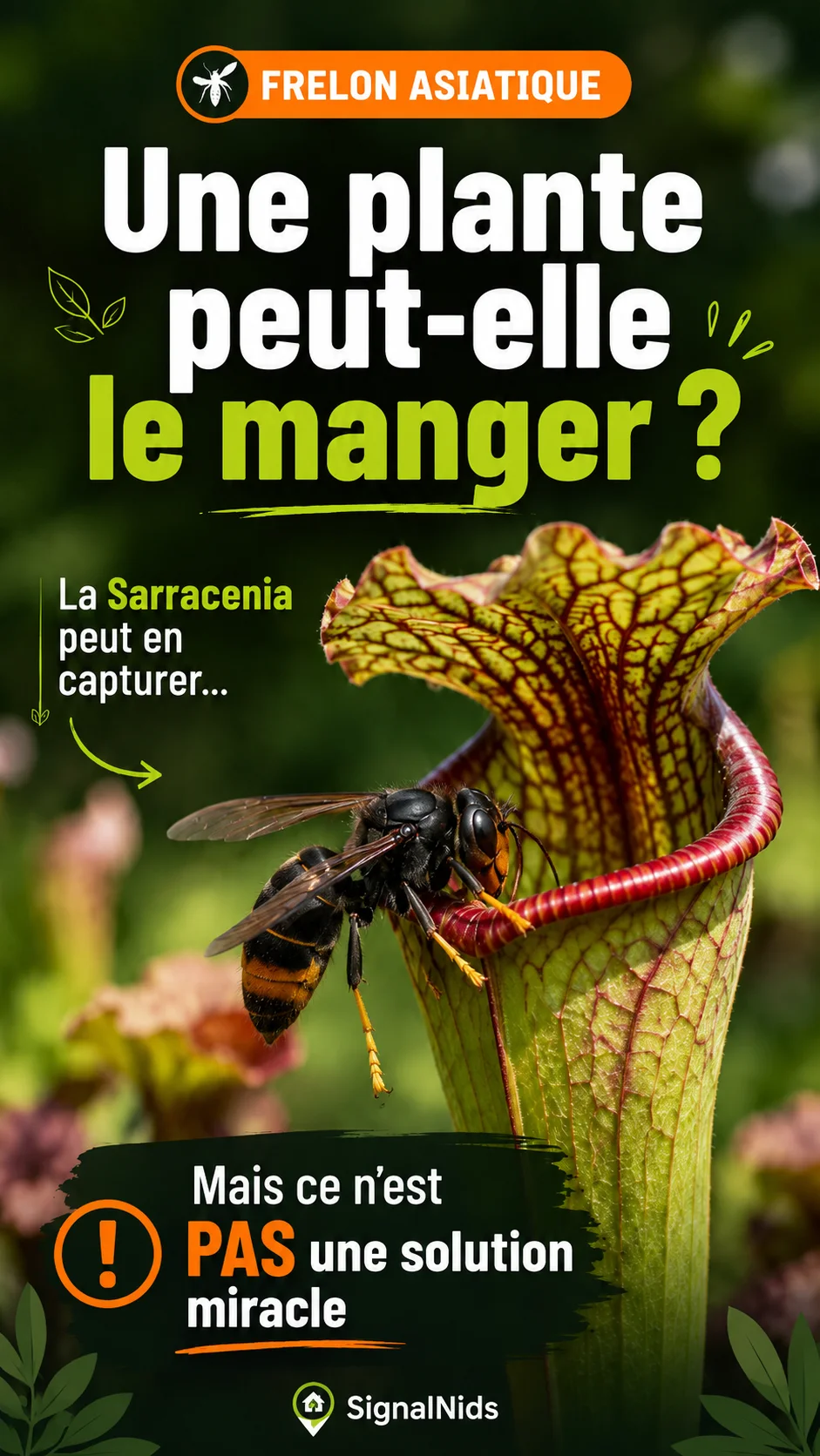 Plante carnivore et frelon asiatique : vraie solution ?